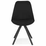 Scandinavian design chair ASHLEY in fabric feet color black (black)