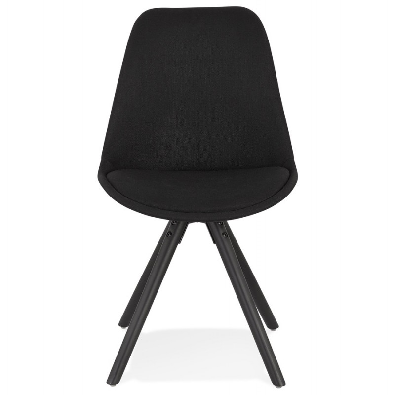 Chaise design scandinave ASHLEY en tissu pieds couleur noir (noir) - image 61450