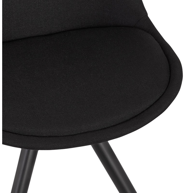 Chaise design scandinave ASHLEY en tissu pieds couleur noir (noir) - image 61454