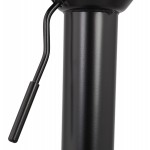 Taburete de barra giratoria y vintage ajustable en terciopelo de pie de metal negro CARLO (Mostaza)