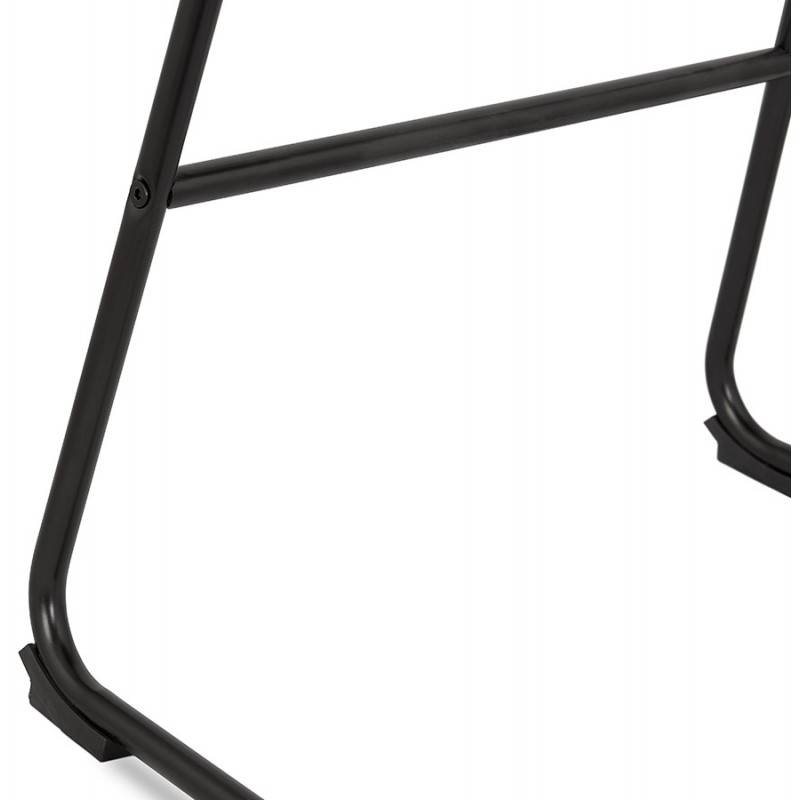 Vintage mid-height velvet black metal snack stool MALIOU MINI (Mustard) - image 61614