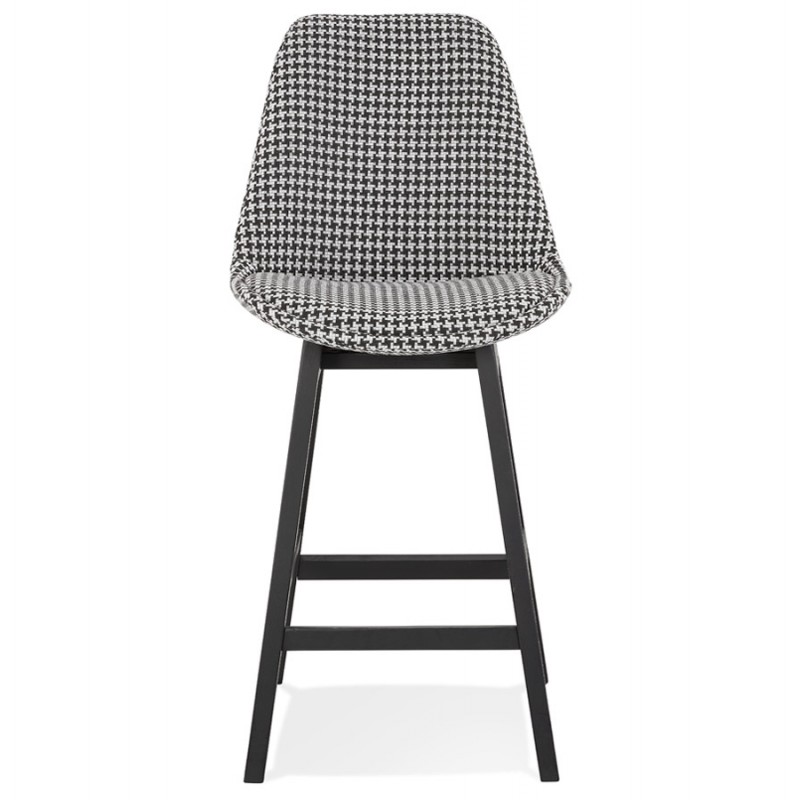 Mid-height bar stool design fabric feet black wood CAMY MINI (Hen's foot) - image 61617