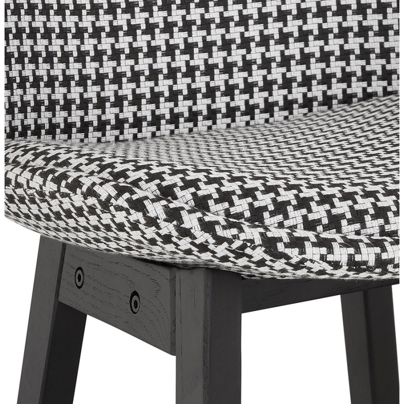 Mid-height bar stool design fabric feet black wood CAMY MINI (Hen's foot) - image 61622