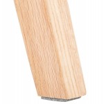 Tabouret de bar mi-hauteur design en velours pieds bois naturel CAMY MINI (Rose)