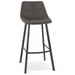 Design bar stool in microfiber feet metal black PAULA (dark gray)