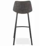 Design bar stool in microfiber feet metal black PAULA (dark gray)