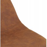 Taburete de barra de diseño en pies de microfibra metal negro PAULA (marrón)