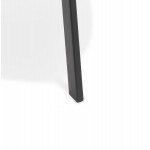 Tabouret de bar design en microfibre pieds métal noir PAULA (marron)