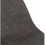 Taburete snack de altura media diseño pies de microfibra metal negro PAULA MINI (gris oscuro)