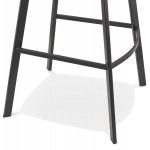 Snack stool mid-height design microfiber feet metal black PAULA MINI (dark gray)