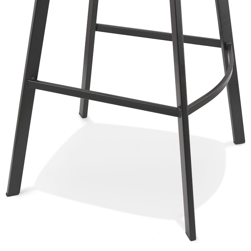 Snack stool mid-height design microfiber feet metal black PAULA MINI (dark gray) - image 61752