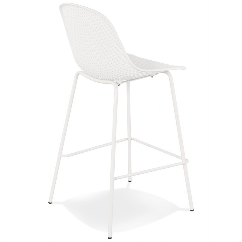 Snack stool mid-height metal Indoor-Outdoor feet metal MAXENCE MINI (white) - image 61822