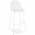 Metal bar stool Indoor-Outdoor metal feet MAXENCE (white)