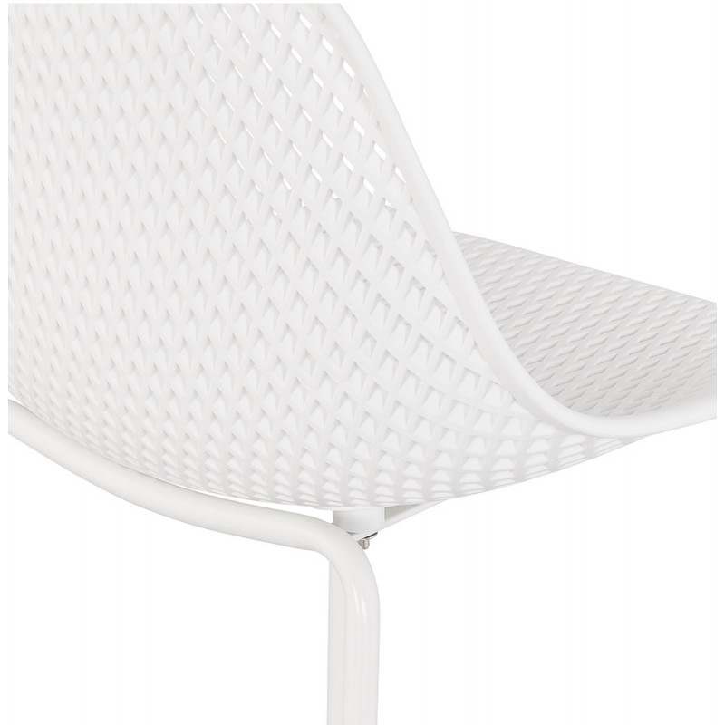 Metal bar stool Indoor-Outdoor metal feet MAXENCE (white) - image 61841