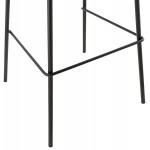 Snack stool mid-height industrial feet black metal JACQUES MINI (brown)