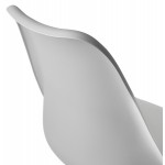 Sgabello da bar rotante e vintage regolabile e piedino in metallo nero PILOU (grigio)