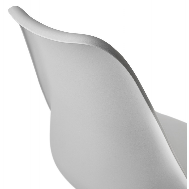 Sgabello da bar rotante e vintage regolabile e piedino in metallo nero PILOU (grigio) - image 61891