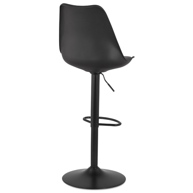 Adjustable rotary and vintage bar stool and black metal foot PILOU (black) - image 61903