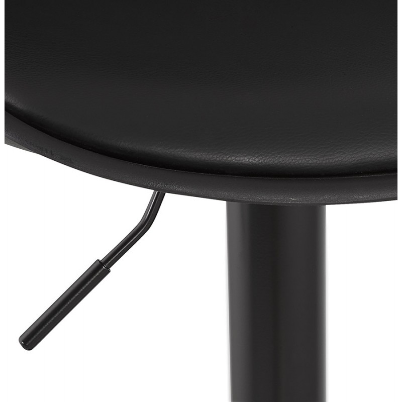 Taburete de barra giratoria y vintage ajustable y pie de metal negro PILOU (negro) - image 61909