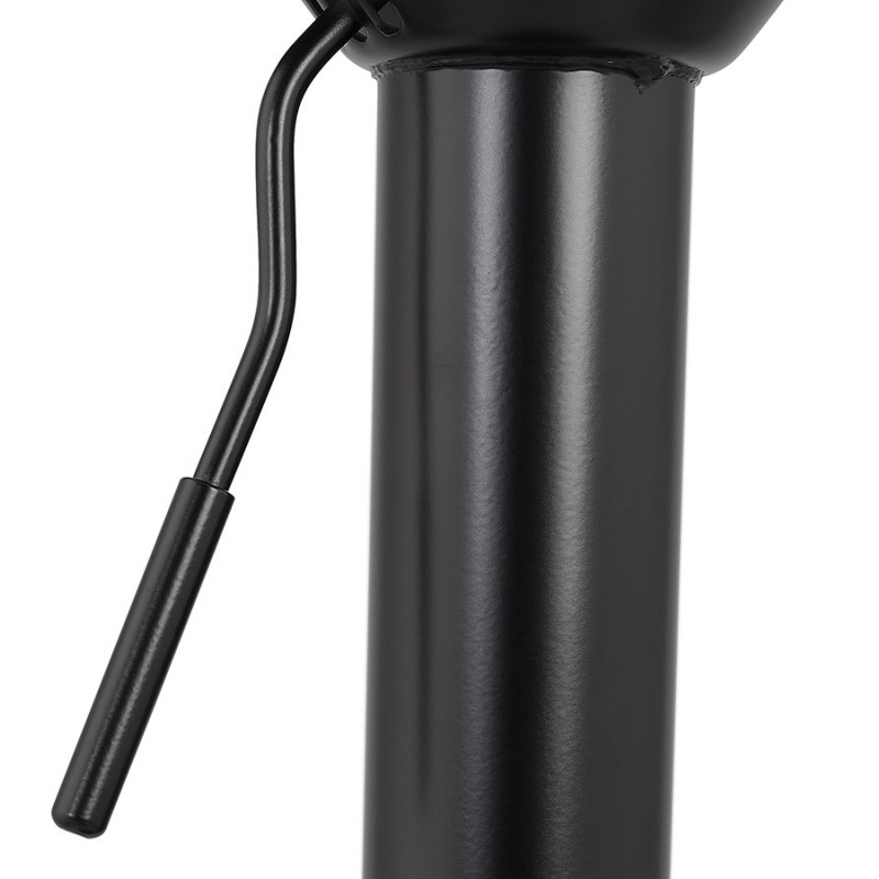 Taburete de barra giratoria y vintage ajustable y pie de metal negro PILOU (negro) - image 61912