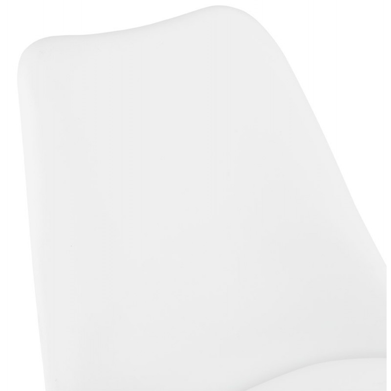Adjustable rotary and vintage bar stool and black metal foot PILOU (white) - image 61927