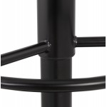 Taburete de barra giratoria y vintage ajustable y pie de metal negro PILOU (blanco)