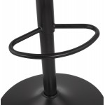Sgabello da bar rotante regolabile in tessuto e piede metallo nero MARCO (nero)