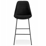 Industrial bar stool in velvet feet metal black BLAIRE (black)