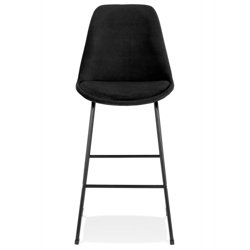 Industrial bar stool in velvet feet metal black BLAIRE (black) - image 62132