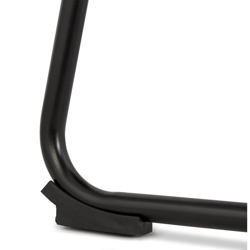 Industrial bar stool in velvet feet black metal MALIOU (grey) - image 62160