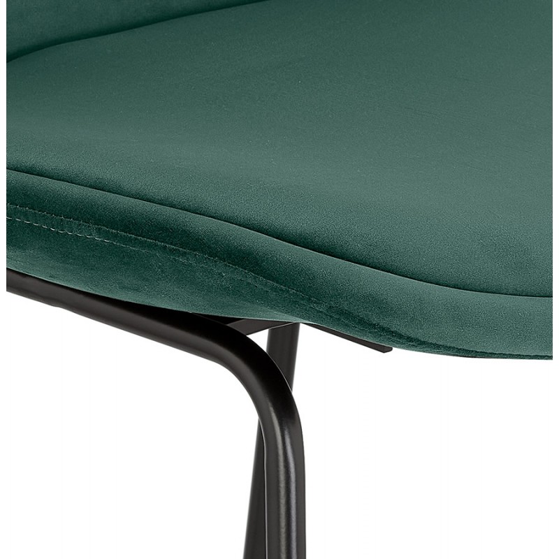 Industrial bar stool in velvet feet black metal MALIOU (green) - image 62167