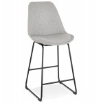 Snack stool mid-height industrial feet metal black LYDON MINI (gray)
