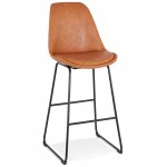 Snack stool mid-height industrial feet metal black PANAL MINI (brown)