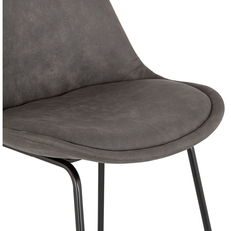 Snack stool mid-height industrial feet metal black FANOU MINI (dark gray) - image 62236