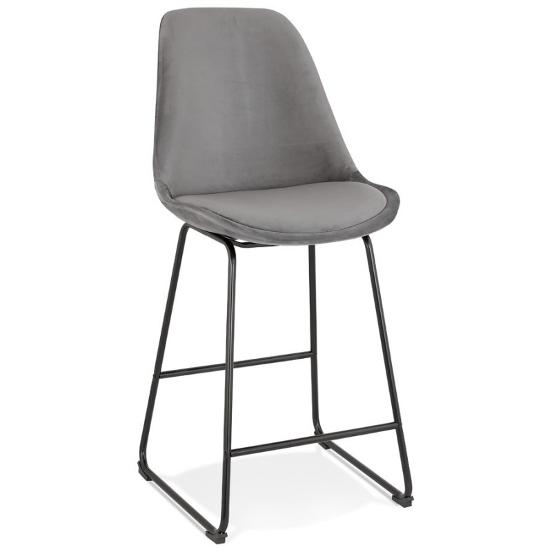 Snack stool mid-height industrial feet metal black FANOU MINI (gray) - image 62271