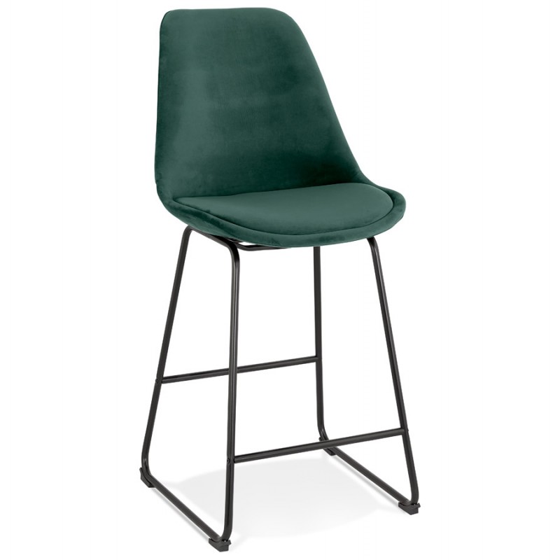 Snack stool mid-height industrial feet metal black FANOU MINI (green) - image 62281