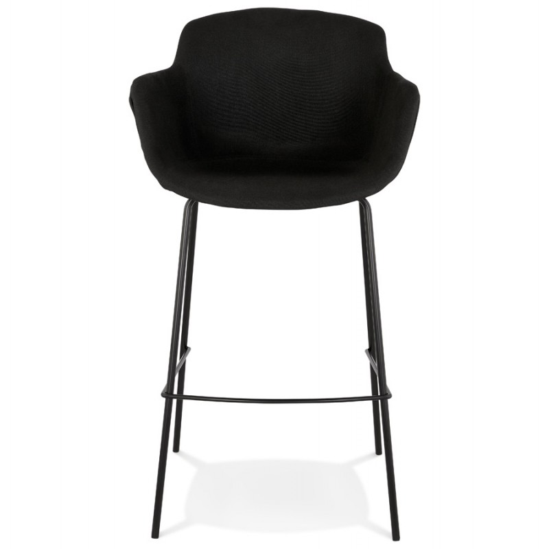 Design bar stool with armrests in fabric feet metal black PONZA (black) - image 62303