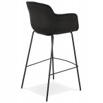 Design bar stool with armrests in fabric feet metal black PONZA (black)