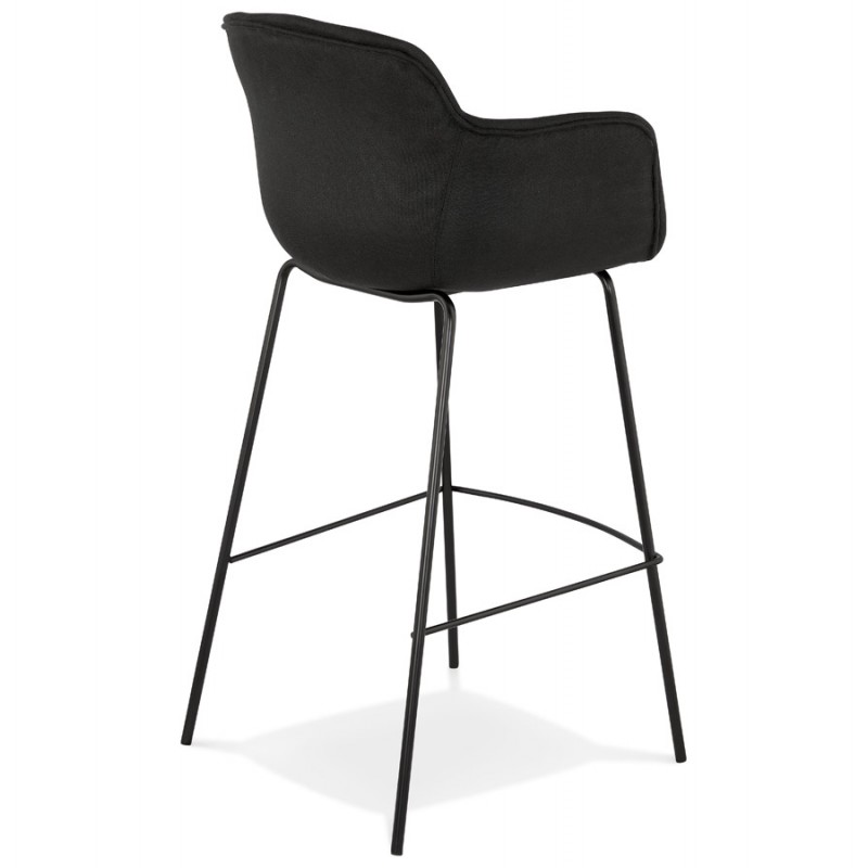 Design bar stool with armrests in fabric feet metal black PONZA (black) - image 62305