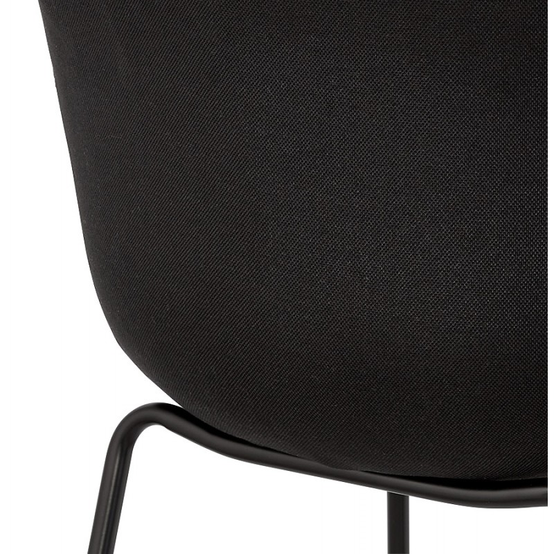 Design bar stool with armrests in fabric feet metal black PONZA (black) - image 62310
