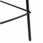 Sgabello bar di design con braccioli in tessuto di metallo nero PONZA (grigio)