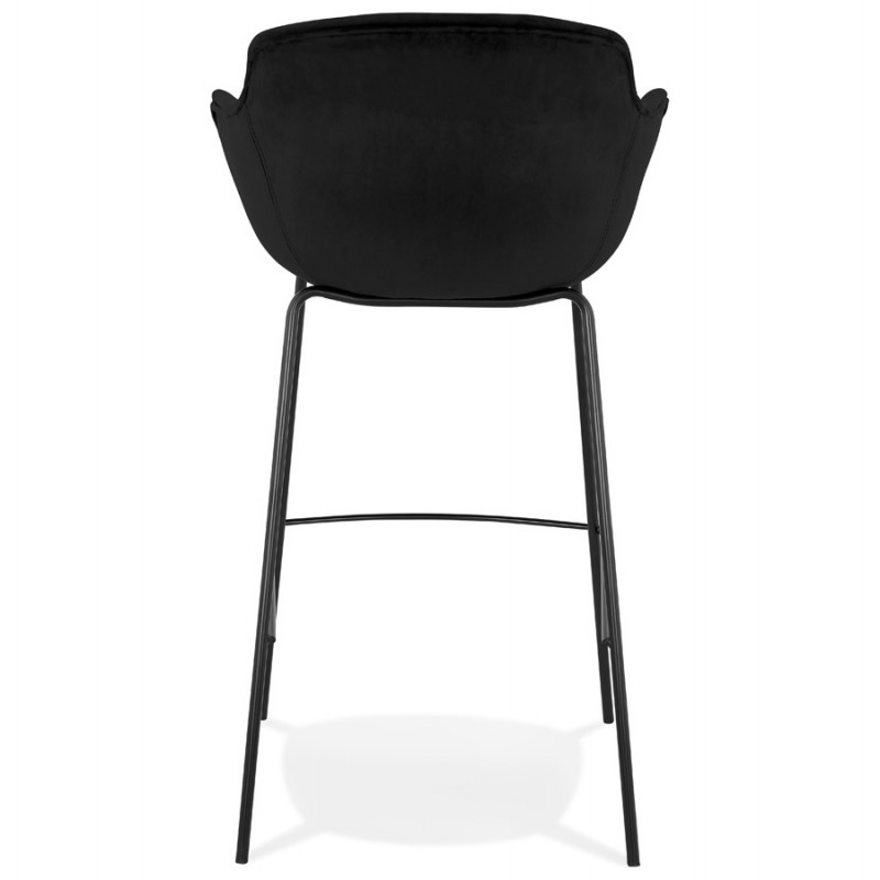 Design Barhocker mit schwarzen Metallfuß-Samtarmlehnen CALOI (schwarz) - image 62341