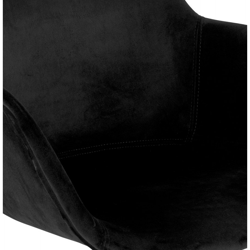 Design bar stool with black metal foot velvet armrests CALOI (black) - image 62343