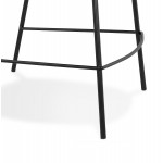 Design bar stool with black metal foot velvet armrests CALOI (black)