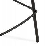Taburete de diseño de media altura con reposabrazos en pies de tela metal negro CHIL MINI (negro)