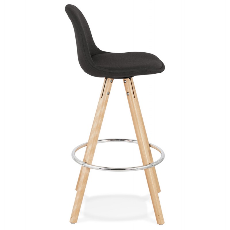 Bar stool mid-height design feet natural wood ROXAL MINI (black) - image 62485