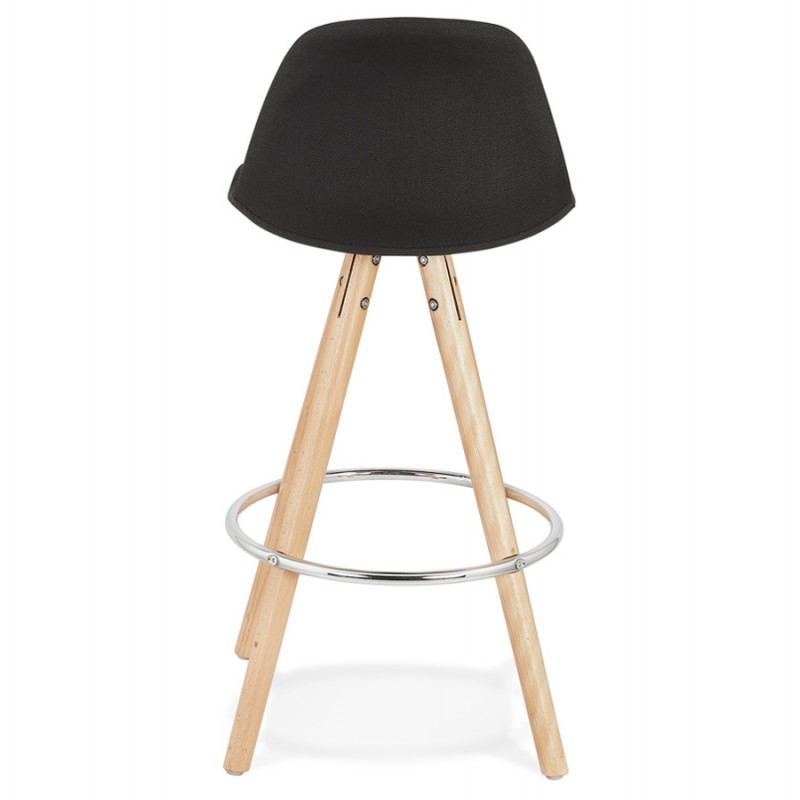 Bar stool mid-height design feet natural wood ROXAL MINI (black) - image 62487