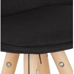 Bar stool mid-height design feet natural wood ROXAL MINI (black)