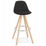 Bar stool design feet natural wood ROXAL (black)