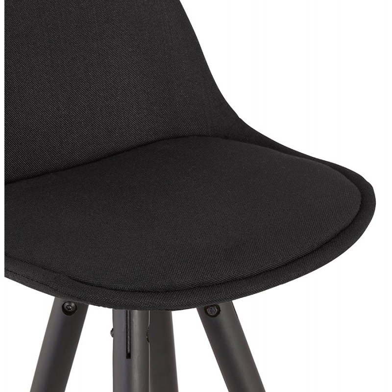 Mid-height bar stool design black wooden feet ROXAL MINI (black) - image 62514